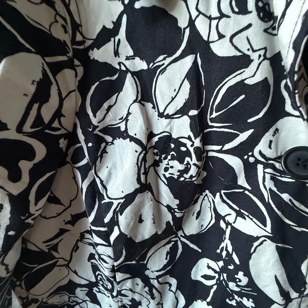 Access Spring Trench Coat With Black And White Fl… - image 2